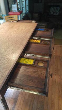 the drawers are open and ready to be used as desks or bookshelves