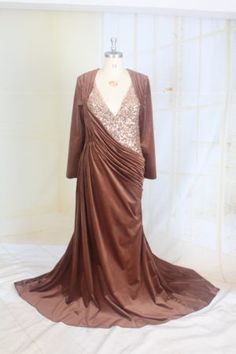 C2021 JD – Topaz Long sleeve plus size chocolate brown evening gown from Darius Cordell Plus Size Ball Gown, Plus Size Evening Gown, Chiffon Party Dress, Sequin Evening Gowns, Strapless Party Dress, Formal Ball Gown, Long Sleeve Evening Gowns, Formal Evening Gown