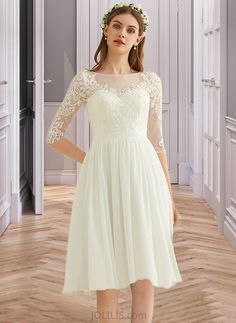 Marisol A-line Lace Chiffon Dresses UKP0015569 Length:: Midi Silhouette:: A-line BackStyle:: ZipperUp Boning:: Yes Built-InBra:: Yes Embellishment:: Sequins Fabric:: Chiffon,Lace FullyLined:: NO Season:: Spring,Fall,Winter,Summer WeddingVenues:: Church,Hall,Beach This dress could be custom made, there are no extra cost to do custom size and color. Knee-length Chiffon Dress For Wedding, Flowy Knee-length Chiffon Wedding Dress, Knee-length Chiffon Wedding Dress, White A-line Chiffon Midi Dress, Knee-length Chiffon Dresses With Sheer Sleeves, A-line Chiffon Midi Dress For Weddings, Sheer Chiffon A-line Dress, White Knee-length Dress With Sheer Sleeves, White Chiffon Dress With Lace Sleeves