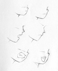 a drawing of different angles of the face