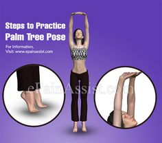 the woman is doing yoga poses with her hands in the air