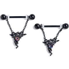 Black Pierced Alternative Jewelry, Adjustable Black Gothic Body Jewelry, Black Internally Threaded Belly Ring, Black Metal Dangle Body Jewelry, Nickel-free Black Emo Jewelry, Gothic Black Dangle Body Jewelry, Edgy Black Body Jewelry For Gifts, Edgy Black Body Jewelry For Gift, Adjustable Black Metal Piercings