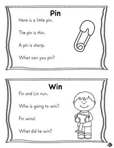 two worksheets with the words pin and win