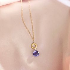 Our version of layering should always include colorful gems. We created a mini collection of delicate layering chains with a few of our best selling, wear-with-anything stones. Of course, they also look great alone as sweet floating neck gems. This one features a vibrant iolite gemstone in 14k gold plated .925 Italian fine silver. Length is 16" with an extension for up to 18". No two stones are ever the same. Slight variations in color and size are what make them so unique. Layering Chains, Necklace Birthstone, Layering Necklaces, Mini Collection, Mom Wedding, Amethyst Gold, Amethyst Necklace, Layering Necklace, Perfect Gift For Mom