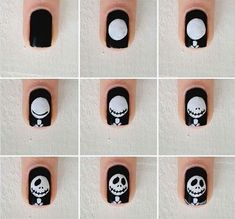 Astonishing Nail Art Tutorials Ideas Just For You16 Halloween Nail Art Tutorial, Nightmare Before Christmas Nails, Halloween Nails Diy, Holloween Nails, Cute Halloween Nails, Halloween Acrylic Nails, Nail Art Tutorials, Nail Art Designs Videos