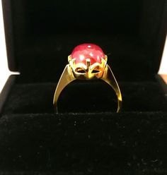 Ring Size 7 US. ( Resizable)   Real Ruby Red Totally Handmade Ring 22 ct yellow gold  The stone is Unheated Untreated Real Afghan ruby cabochon.  Great design Exquisite Polishing. Luxury Ruby Ring With Cabochon Cut, Classic Yellow Gold Cabochons For Anniversary, Formal Yellow Gold Round Cabochons, Formal Round Gemstone Cabochons, Elegant Yellow Gold Cabochons For Wedding, Classic Yellow Gold Gemstone Cabochons, Luxury Ruby Ring Oval Cabochon, Luxury Ruby Oval Cabochon Ring, Yellow Gold Gemstone Cabochons In Classic Style