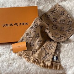 Nwt. Sold Out! Louis Vuitton Logomania Giant Jungle Scarf. Limited Edition. Beige/Camel Color. Wool & Silk. Tag Still Attached. Never Worn. Comes With Lv Box, Tissue & Ribbon. I Video Record All Packing & Mailing Of Items Sold. Lv Scarf On Bag, Louis Vuitton Watercolor, Louis Vuitton Monogram Shawl, Louis Vuitton Bandeau, Lv Scarf, Louis Vuitton Scarf, Monogrammed Scarf, Silk Stoles, Jungle Print