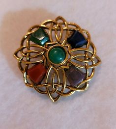 Bohemian Multicolor Brooches For Gifts, Bohemian Multicolor Brooches As Gift, Bohemian Multicolor Brooch Jewelry, Vintage Brooch, First Class, Vintage Brooches, Brooch Pin, Brooches, Gold Tones