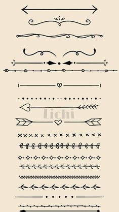 a set of hand drawn arrows and lines