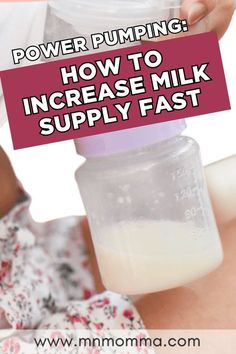 a baby bottle with milk in it and the words power pumping how to increase milk supply fast