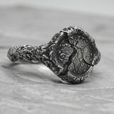 "At the moment we have difficulties with the payment system and we only accept payment through PAYPAL. When placing an order, select PAYPAL as a payment method. Otherwise, we will have to cancel your order. Thank you for understanding! ... Byzantium ring Material: 925 Sterling Silver Processing Type: Oxidized Volcanic Sulfur DESCRIPTION: An elegant ring with a stone texture pierced by cracks and patterns. This product again takes us on a journey through history. The unique design was created man Font Examples, Unusual Rings, Box Handmade, Stone Texture, Elegant Ring, Unique Rings, Jewelry Stores, Silver Ring, Sterling Silver Rings