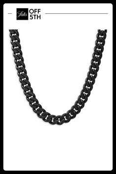 Radiant Simulated Diamonds Adorn This Chunky Stainless Steel Cuban Chain Necklace. Simulated Diamonds Stainless Steel Or 18k Goldplated Stainless Steel Box Tongue Clasp Imported Size Length, About 24" Width, About 0.4" (10mm) Click Here For A Guide To Jewelry & Watches. Center Core - M Jewelryundefined Elegant Black Cuban Link Necklace, Black Cuban Link Jewelry With Curb Chain, Black Cuban Link Curb Chain Jewelry, Elegant Black Curb Chain Necklace, Classic Black Link Jewelry, Elegant Black Cuban Link Jewelry, Black Cuban Link Chain Necklace Gift, Elegant Black Curb Chain Jewelry, Formal Cuban Link Necklace With Adjustable Chain