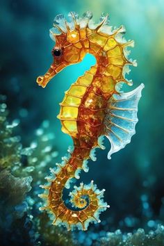 a sea horse is standing in the water