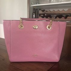 Coach Purse Bag, Rose/Pink Color With Gold Accents. Brand New! Rose Pink Color, Bags Coach, Pink Purse, Coach Purse, Purse Bag, Coach Purses, Rose Pink, Gold Accents, Coach Bags