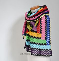 Crochet shawl rainbow stripes Q532 Summer Multicolor Shawl-style Dupatta, Multicolor Summer Shawl Dupatta, Summer Multicolor Shawl Dupatta, Multicolor Shawl Dupatta For Summer, Multicolor Cotton Shawl Scarf, Multicolor Cotton Shawl Dupatta, Multicolor Cotton Dupatta Shawl, Summer Wraps, Crochet Shawls