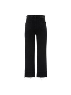 MO&Co. Women's Straight Frayed Cotton Jeans Features : - High waist- Slip pocket design- White edge of trousersCode : MBB3JENT20Length of size M is 89cmBlack : Model is 176cm tall and wearing a size M MATERIALS & CARE : Material : 99.1% Cotton 0.9% SpandexMachine wash under 30℃ Do not bleach, hang to dry Do not tumble dry, iron at low temperature Do not dry clean, do not expose to the sun The reverse side is washed in a mesh bag, do not soak Tips : 1. The leather tag part should not be ironed or