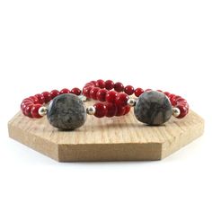 jasper stone with coral beads bracelet Red Spiritual Beaded Bracelets With Natural Stones, Spiritual Red Beaded Bracelets With Natural Stones, Red Beaded Bracelets With Natural Stones For Meditation, Red Agate Beaded Bracelets For Meditation, Red Agate Beaded Bracelet For Meditation, Red Bracelets With Natural Round Beads, Red Bracelets With Natural Stones And Round Beads, Red Bracelets With Natural Stones, Red Agate Bracelets For Meditation