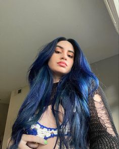 #blue hair #pelo azul #blue #colorhair #aesthetic #itgirl #trendy #latina #cuban Easy Hairstyles For Long Hair, Rapunzel, Easy Hairstyles, Dyed Hair, Hair Inspiration, Dye, Hair Color