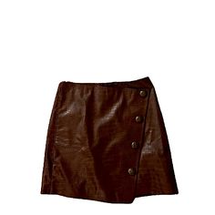 Veronica Beard, Leather Skirt, Brand New Chic Brown Mini Skort, Elegant Brown Lined Skort, Chic Brown Skort For Workwear, Trendy Brown Leather Skirt, Brown Fitted Asymmetrical Mini Skirt, Brown Asymmetrical Mini Skirt For Fall, Fitted Asymmetrical Brown Mini Skirt, Fitted Brown Asymmetrical Mini Skirt, Chic Brown Asymmetrical Mini Skirt