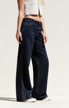 Level up your denim rotation with the Dark Indigo Low Rise Baggy Jeans from PacSun. Featuring a trendy low-rise waist and an ultra-slouchy full-length leg, these jeans offer a relaxed, baggy fit that exudes laid-back vibes. Complete with a classic 5-pocket body and lightly distressed edges, they're the perfect combination of comfort and style for any casual occasion. Slim Fit Cargo Pants, Low Rise Baggy Jeans, Jeans Pacsun, Pacsun Jeans, Curve Jeans, Dark Indigo, Jeans Kids, Kids Swimwear, Low Rise Jeans