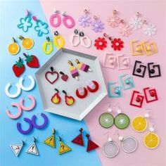 Kawaii Colorful Fruit & Nature Earrings (Buy one & Get one for FREE) - Kuru Store Trendy White Plastic Earrings, Trendy White Earrings, Playful Plastic Dangle Jewelry, Trendy Birthday Earrings For Pierced Ears, Trendy Multicolor Hoop Earrings As Gift, White Kawaii Earrings For Party, Cute Multicolor Dangle Jewelry, Fun Multicolor Earrings For Birthday, Colorful Trendy Hoop Earrings As Gift