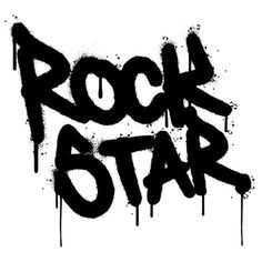 the word rock star painted in black ink