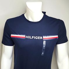 Tommy Hilfiger Navy, Medium Tshirt . Brand New, Never Used . Original Tags Attached . The Size Is Medium (M) . The Color Is Navy Blue With Tommy Hilfiger Logo On The Front Navy Cotton Tops With Logo Print, Navy Logo Print Crew Neck Top, Navy Crew Neck Top With Logo Print, Fitted Blue Tops With Logo Print, Navy Fitted Crew Neck T-shirt, Tommy Hilfiger Navy Short Sleeve Top, Tommy Hilfiger Blue Summer T-shirt, Tommy Hilfiger Navy Sporty Tops, Tommy Hilfiger Graphic Tee With Crew Neck