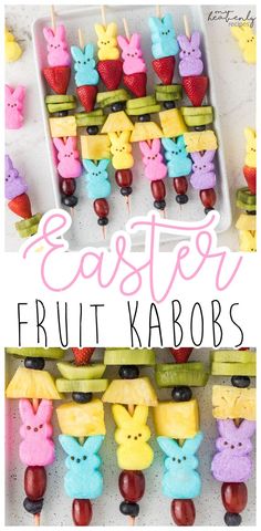 an easter fruit kabobs recipe is shown