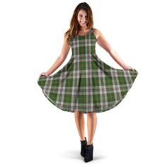 Scottish Hay White Dress Tartan Sleeveless Midi Womens Dress - Tartan Midi Dress
Details:
Each dress is constructed from a premium velvet-like polyester blend that is ultra-soft and incredibly comfortable.
Features a specialty high definition heat-dye application that ensures long lasting color vibrancy even after machine washing.
Thoughtfully designed with a stylish skirt bottom containing pockets for convenience while the fitted top features an elegant high-cut neckline.
Each Dress is custom printed, cut and sewn just for you when you place your order, so there may be small differences in the design on the seams and / or arms due to the custom nature of the production process! Classic Midi Dress, Old Dress, Stylish Skirts, Orange Plaid, Tartan Dress, Dress Stores Online, Home Modern, Fitted Top, Women Midi