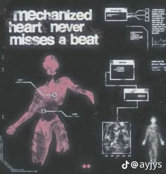 an advertisement for mechanicalized heart never misses a beat, with images of human body parts