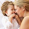 a mother and her daughter laying in bed with the text 5 steps to a happy you