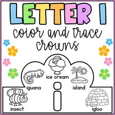 the letter i color and trace worksheet