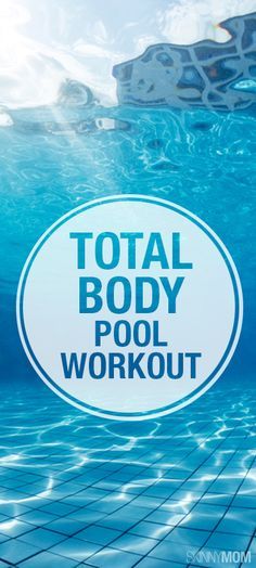 the words total body pool workout are above water