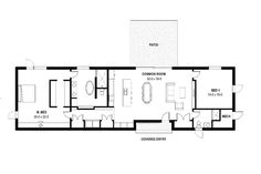 the floor plan for an office building with two separate rooms and one living room on each side