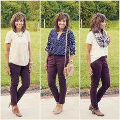 Plum Pants Outfit, Purple Pants Outfit, Maroon Pants Outfit, Joggers Outfit Women, Plum Pants