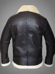 Mens Raf Sheepskin Leather Flying Jacket Dark Brown Shearling Leather Jacket, Flying Jacket, Custom Leather Jackets, Aviator Jacket, Fringe Leather Jacket, Aviator Jackets, Real Leather Jacket, Denim Jacket Men, Brown Jacket