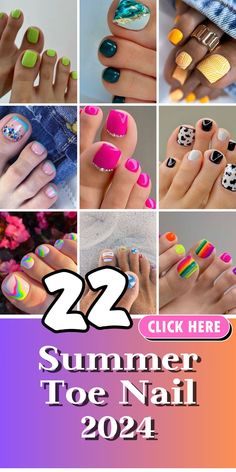 Step into summer 2024 with style! Our guide highlights the most fashionable toe nail colors, from neon green to holographic hues. Get inspired with the latest pedicure trends that promise to elevate your beach and poolside looks Toe Nails Colors, Summer Toe Nails Colors, Neon Pedicure, Beach Pedicure, Summer Pedicure Colors