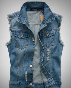 Mens Denim Vest, Mens Vest Coat, Jeans Waistcoat, Denim Vest Men, Sleeveless Jean Jackets, Jeans Vest, Denim Waistcoat, Hip Hop Jacket, Moda Denim