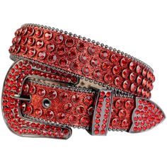 Red Strap With Red Studded Diamond Belt 41 Belt Store, Diamond Belt, Bling Belts, Red Studs, Red Stones, Red Belt, Rhinestone Belt, Branded Belts, Studded Belt