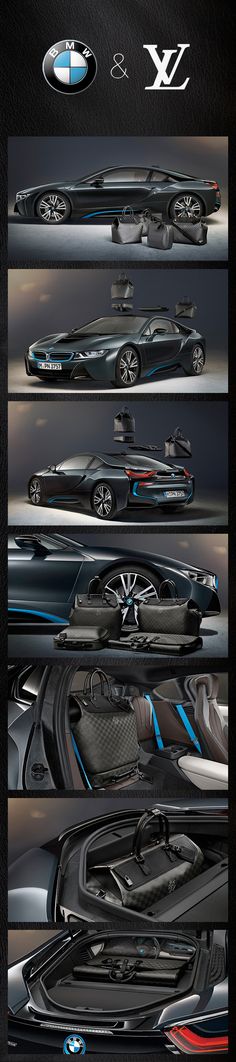 the bmw concept car is shown in three different stages