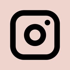 a black and white instagram icon on a pink background