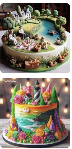 there is a cake that looks like it has been decorated