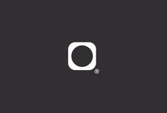 a black and white logo with the letter o