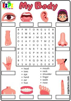 a crossword puzzle for kids to learn how to read the words in their mouth