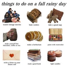 there are many things to do on a rainy day that include books, candles and cookies