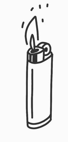 a drawing of a lighter on a white background