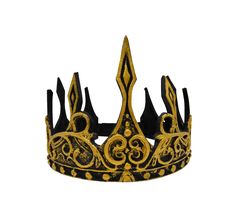 PRICES MAY VARY. ADJUSTABLE SIZE- Black Foam Crown with Gold painting accenting and features 9 points. Adjustable with a hook and loop attachment in back. LIGHTWEIGHT- Designed with lightweight black foam and painted gold. Comfortable to wear! Perfect for Men, Women, and Teens! This medieval crown has alternating different foam spikes with the center standing the tallest at about 5.5 inches tall. Cosplay Unisex Adult Medieval Foam Gold Crown For conquering Seas or Lands! Great for Halloween, Cos King And Queen Costume, Queen Headpiece, Medieval Prince, Foam Crown, Medieval Crown, Dark Queen, Gold Painting, Crown Hat, Queen Costume