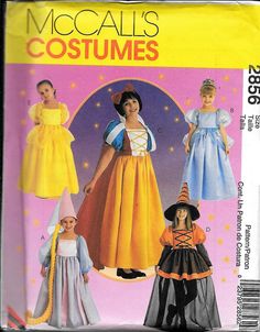 an image of children's costumes on the cover of a sewing pattern