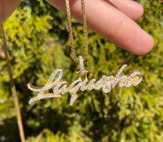 Luxury Gold Name Necklace With Custom Name, Custom Gold Name Jewelry, Custom Gold Jewelry With Custom Name, Custom Gold Jewelry With Name, Customized Luxury Gold Jewelry, Customized Gold Cuban Link Jewelry, Luxury Customized Yellow Gold Necklace, Luxury Custom Yellow Gold Name Necklace, Customized Gold Diamond Jewelry