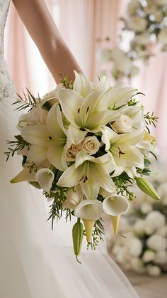 Delicate Pale Yellow Lilies for Wedding Bouquets White Lillies Aesthetic Bouquet, White And Yellow Wedding Decoration, Bride Flower Bouquet Elegant, White And Gold Wedding Bouquet, White Yellow Bouquet, Wedding Bouquets Bright, Yellow White Bouquet, White And Yellow Bouquet, Yellow Wedding Bouquets